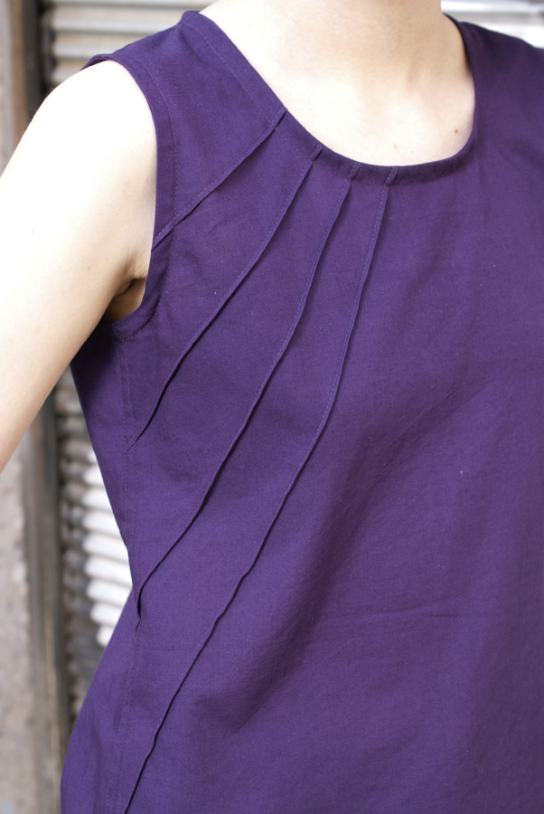 Purple Tank Top: Pintucks