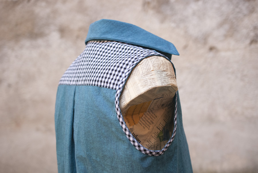 Teal Sleeveless Grainline Studio Archer Shirt: Inside