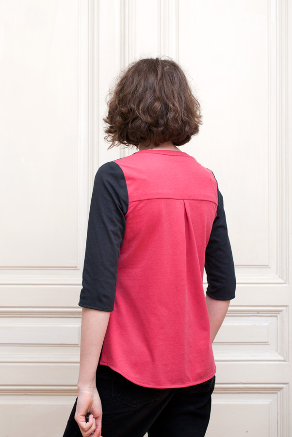 Refashioned, Colour-Blocked Thread Theory Camas Blouse: Side Back